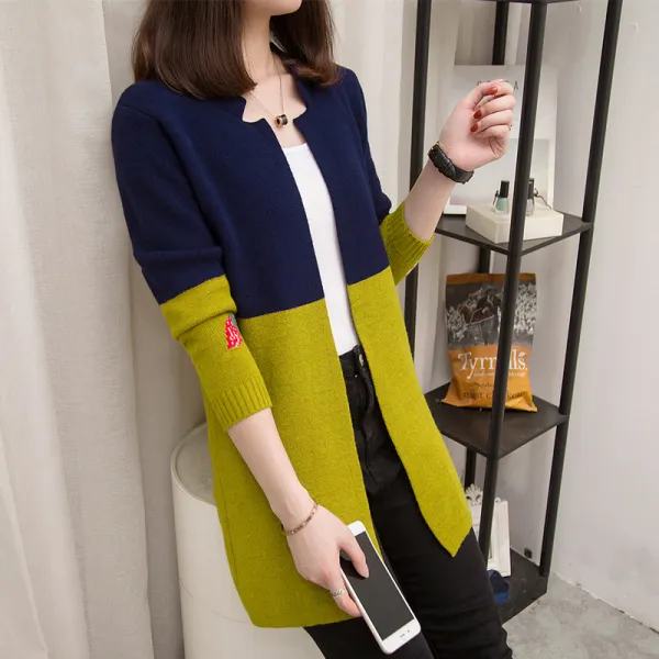 Zoneshop 롱가디건 데일리 루즈핏 로브 수웨터 여자 가을신상x1
