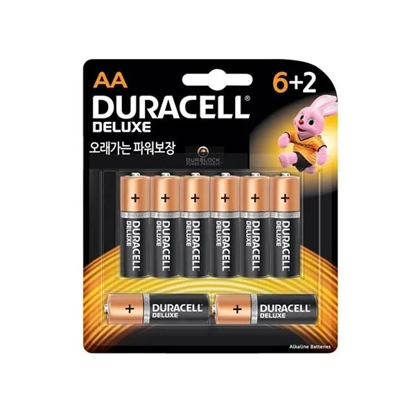 듀라셀 디럭스 알카라인건전지aa형 6+2 /듀라셀건전지