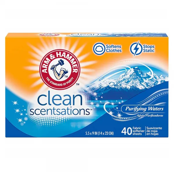 Arm & Hammer 암앤해머 클린 센트세이션 섬유 유연제 시트 정화수 40개입 2팩