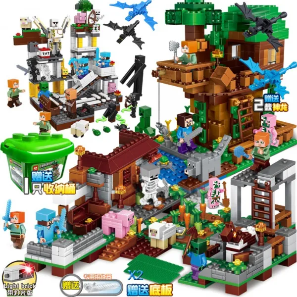 조립 키덜트 21137 중국 호환 블럭, 광산촌 트리 하우스 디럭스 에디션 3888 점