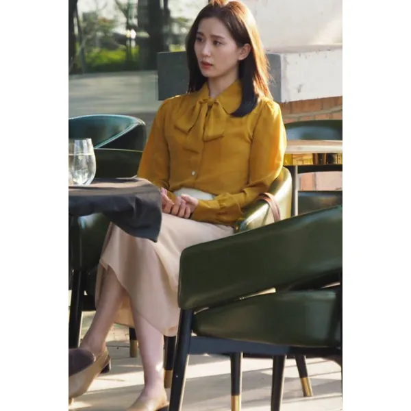 긴팔와이셔츠 긴팔남방셔츠 긴소매셔츠 긴소매남방 6123 유시시 장난 손동갑 여성 봄옷 새해 순색 있음 스커트