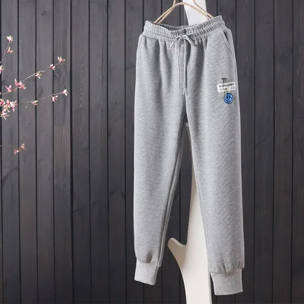 면트레이닝바지 솜을 뒤지다 봄가을 솔리드 무지 밴딩웨스트 자수 미시옷루즈핏 이지 슬림핏 츄리닝바지 2549585458