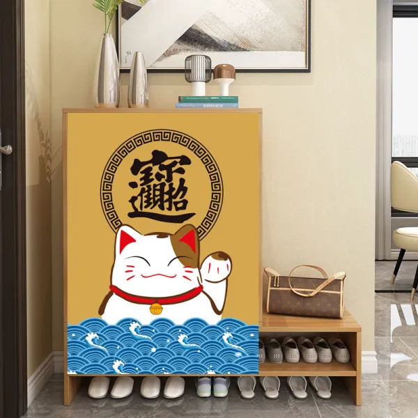 주방 키친 찬장 문발 가리기 커튼 마술 스티커 가리다 추악한 가게 먼지 방지 천방수 기름방지 옷장 창천커튼 자, GH 마네키 진보고양이