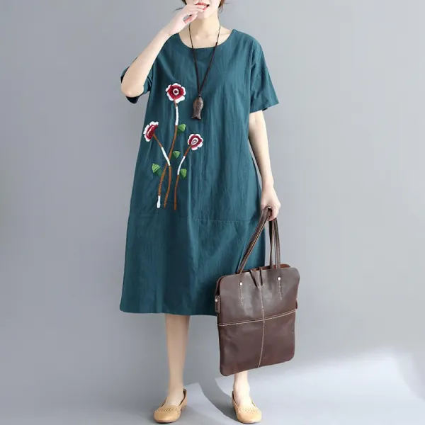 모리아 린넨 여름 여성 루즈핏 원피스qa