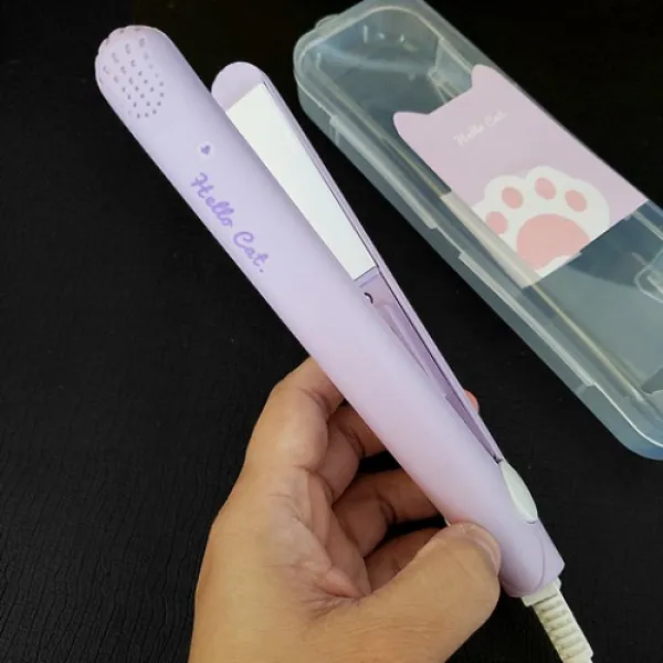 미니 고데기 전기 컬링 머신 유선 휴대용 여성펌 소출력 스몰사이즈, 보라색 고양이 발톱 클립