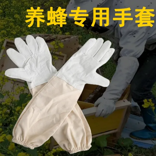 양피장갑 기르기 꿀벌 의 두꺼운 캔버스천 방봉 도구 붙잡다 전용 양봉 겨울잠을 자다 배기 남자 4676455563