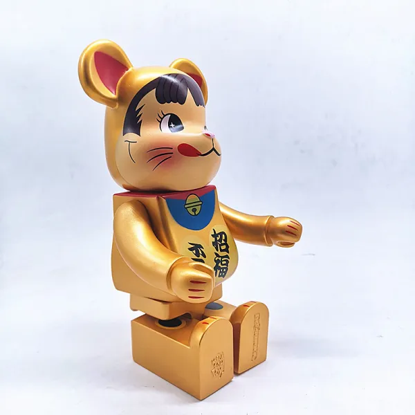 Bearbrick 피규어 베어브릭 블록베어 실버 우유 매제 금색 돈벌이를 하는 고양이 피규어 여아 장난감
