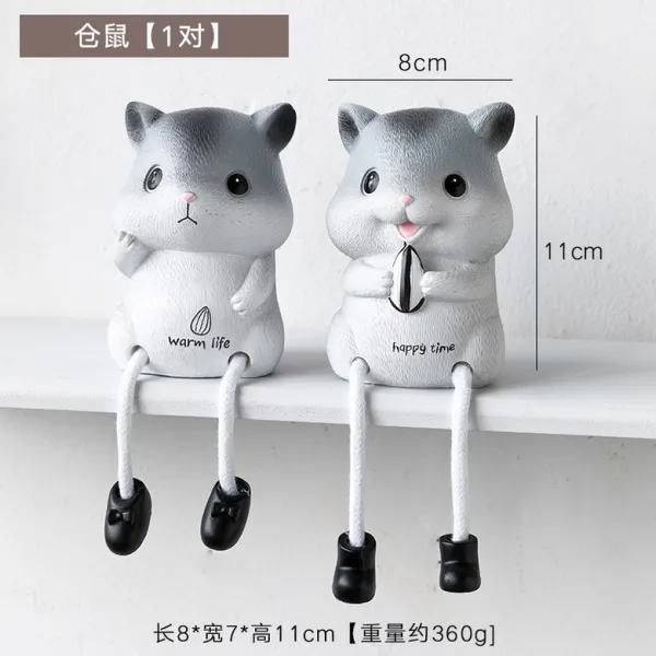 유니콘 홈카페 홈 창조적 인 책 데스크탑 작은 장식 장식품 귀여운 소녀 심장 그물 레드 침실 방 배열 개체, 리틀 햄스터 (2)