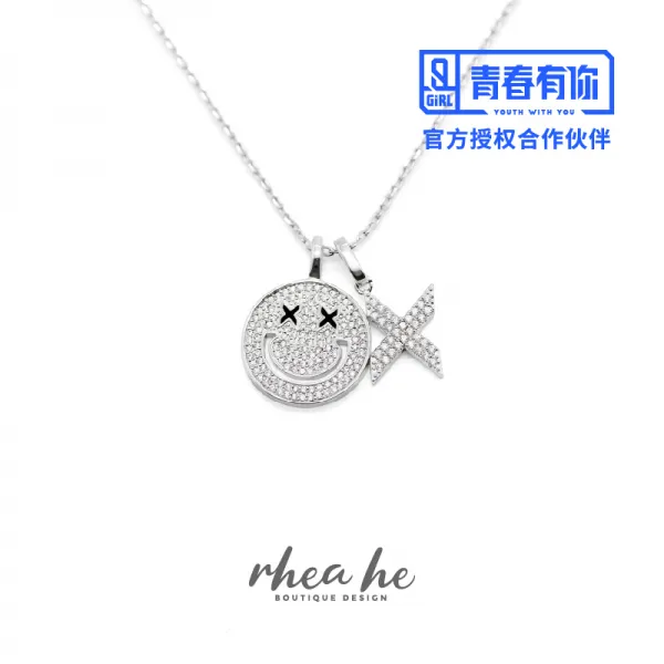이니셜목걸이 RheaHe X청춘 당신이있어 2(발랄한 미소)스마일 글자 목걸이 동일한타입