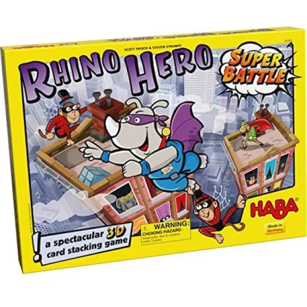 HABA 하바 코뿔소 히어로 슈퍼 배틀 - 모든 연령대에서 즐기는 격동의 3d 쌓기 게임(독일산) PROD38000512, One Color