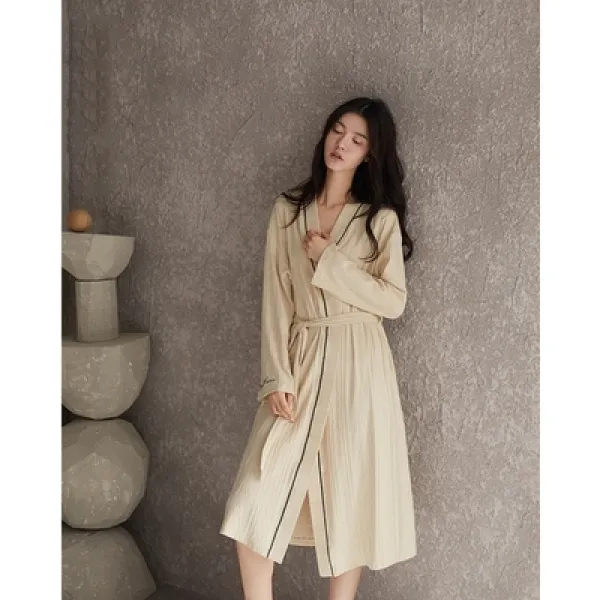 잠옷 가운 이따금 얼렁뚱땅 짙은 먹물과 선명한 색채 SFELIZABA 순면 코튼 커플 여성 일찍이 봄 3626593867, 여성 M