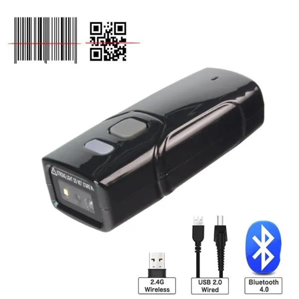 Holyhah T700 미니 바코드 스캐너 블루투스 무선 유선 1D 2D QR PDF417 바코드 리더 iPad 아이폰 안드로이, 01 2D QR Scanner