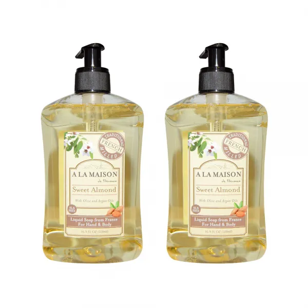 A La Maison 알라메종 스윗 아몬드 향 핸드 앤 바디 소프 16.9oz(500 ml) 2팩, 1개