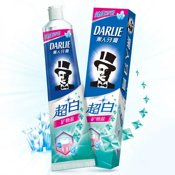 흑인 (DARLIE) 초백미백치약 190g 이중 청백백충치 (광물성 소금) (신구 포장 무작위 배포), 단일상품
