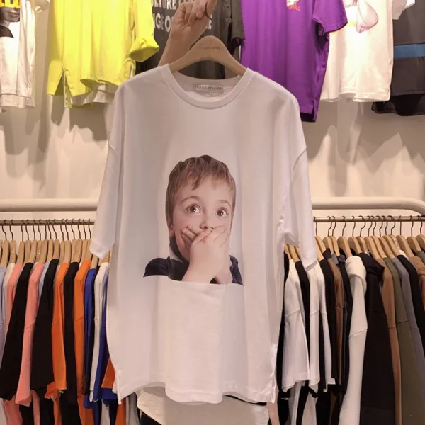 미나는 있다 마른남자옷 t셔츠 큐트 놀라다 맹아 플라워 프린트 커플룩 여름