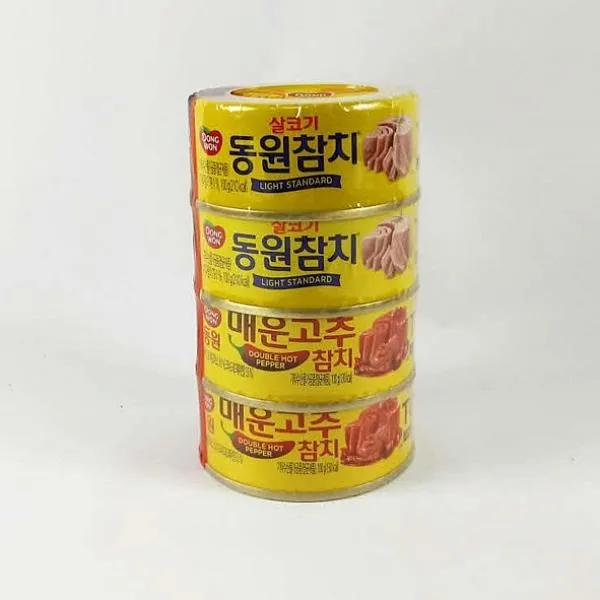 진성플러스 동원 참치 살코기+매운고추 100g 2+2 고추 야채 가미참치통조림, 1