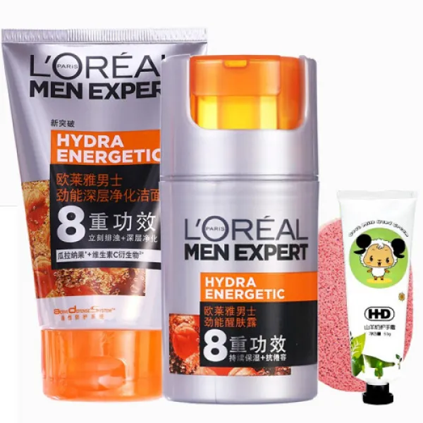 올레야 (loreal) 오레야 남성 화장품 세안제 로션 크림 스킨 케어 패키지 남성 투피스가 각성제+클렌징 크림(3785), 1개, 0ml