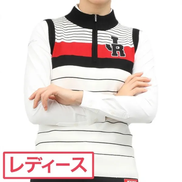 jun 앤드 러 배　JUN ROPE　로고 자수 보더 베스트　레이디스 PROD112330658, M