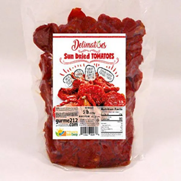 Gurme212 Delimatoes 5 lb Sun Dried Tomato Halves Gurme212 Delimatoes 2268g 태양 건조 토마토 반쪽 (다른 크기도 가능), 1