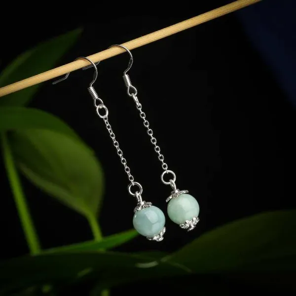 어반30 비취 옥 귀걸이 천연 에메랄드 A 화물 환적 에폭시 마노 귀걸