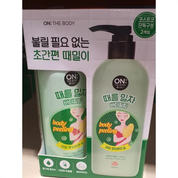 온더바디 때를밀자 바디필링 500ml x2개, 단품