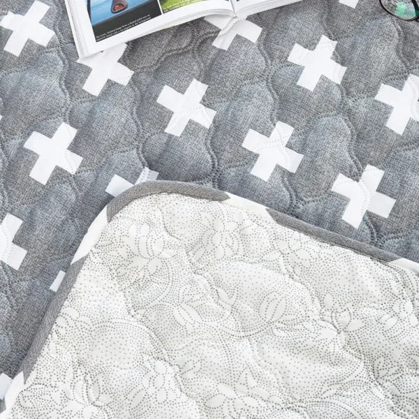 더안 Emf 인체감지 전기장판 전기매트 인체감지 워셔블 크로스그레이 미니싱글 전기장판