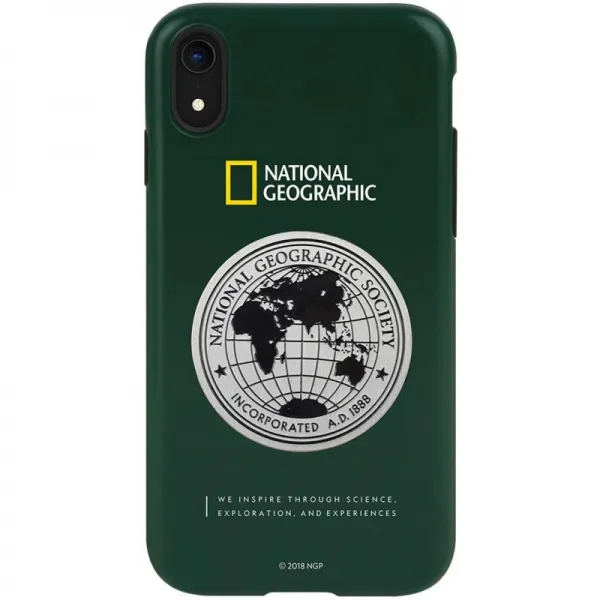 National Geographic iPhone XR 케이스 Global Seal Metal-Deco Case 그린 6.1 인치 아이폰 커버 나쇼지, 1, 단일상품