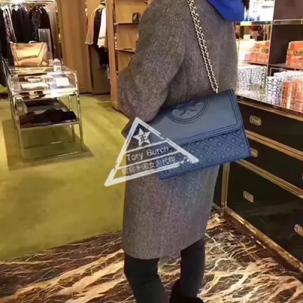 [해외]여성가방 미국 카운터 구매 Tory 버치 새로운 양피 술 한 어깨 slung 핸드백 rhombic 결핵 핸드백