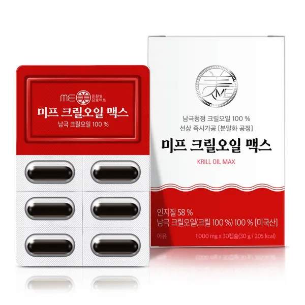 미완성프로젝트 남극크릴오일58 미프 크릴오일 맥스 새우 미국 홈쇼핑 인지질 NCS공법 WCS 1000mg 1개월분, 1박스, 30캡슐