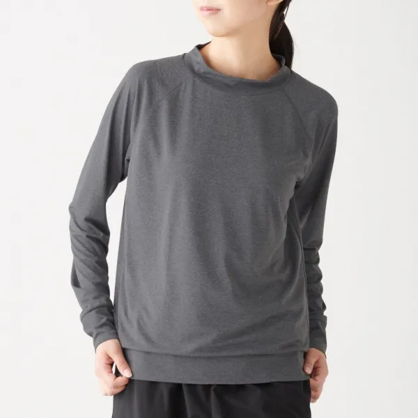 무인양품 MUJI 여성 흡한속건 UV컷 하이넥 긴소매 티셔츠 W9AB296ZZZ