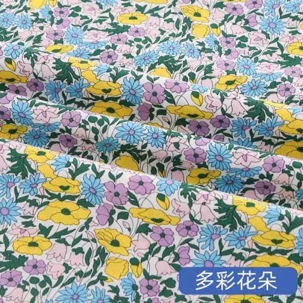 하이킹영 복장 원단 전원 숓 플라워 면직물 순면 코튼 여름 얇은 풀 면 DIY 핸드메이드 부데님 치마, 멀티 플라워 /쌀값 반