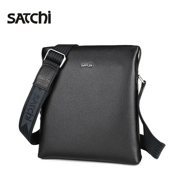 Satchi 샤 질주하다 단 어깨 가방 고전 단 어깨 크 공 세로 종 가죽 레저 학원 비즈니스 수 폭죽 을 터 뜨 리 며 아이 패드 검은색 이다