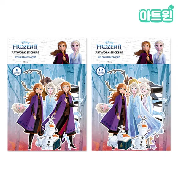 겨울왕국2아트웍스티커-엘사와안나 6종 12종 디즈니 다이어리꾸미기 다꾸 스티커놀이 문구점 아트윈