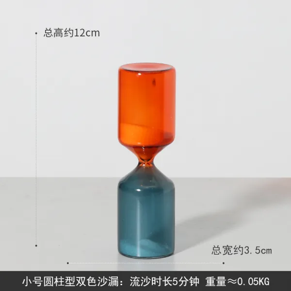어반30 인테리어 타이머 모래 시계 모던 심플 글라스 컬러 샌드 크로노그래프 세트 60분 북유럽풍, 트럼펫 원주형 투톤 모래시계 + 유사시 약 5