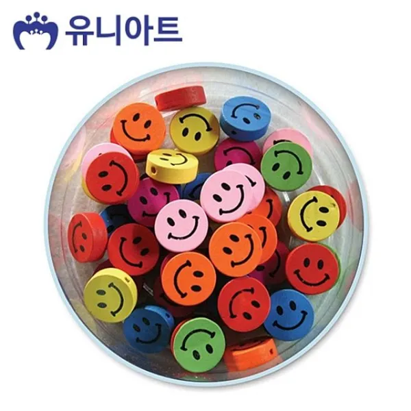 유니아트원형스마일나무비즈번통 잡 Xuar + 8653왑쇳