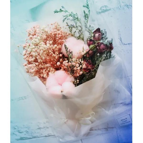 아바니샵 순풍 발렌타인데이 프리저브드꽃다발 안개꽃가지 로즈 말린꽃 빔 졸업 예의범절의 사람, 핑크 안개꽃가지 목면 경연