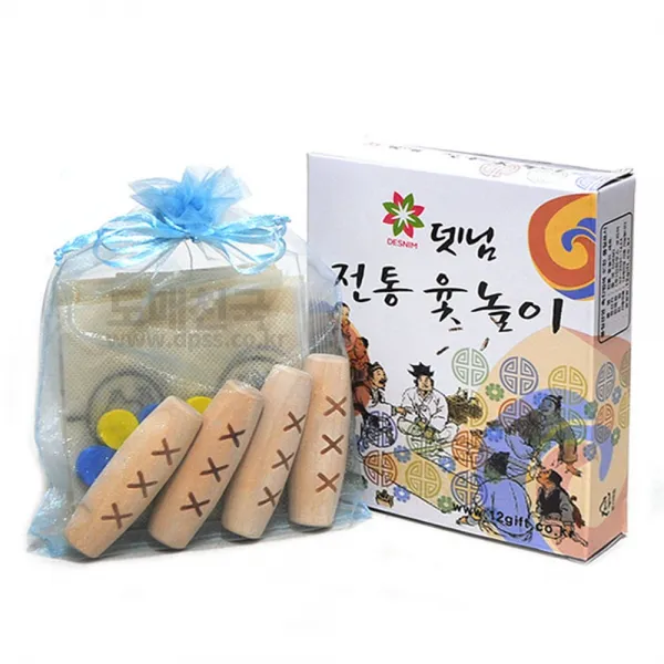 뎃님 전통 미니 윷놀이세트 휴대용 윷 말판 윷판 어린이집 유치원, 미니윷놀이세트