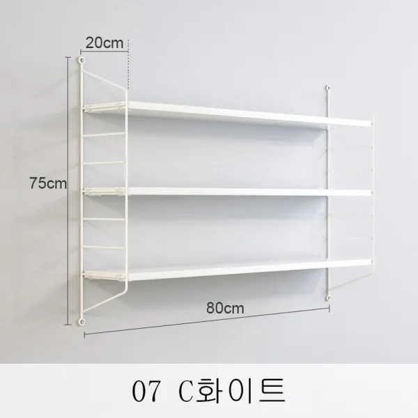 뉴타임즈3 잡지꽂이 책꽂이 벽면 칸막이선반 거실 칸막이 서식 tv 벽면 침실 쇠붙이 수납 벽걸이선반 XT27 A28, 07 C화이트