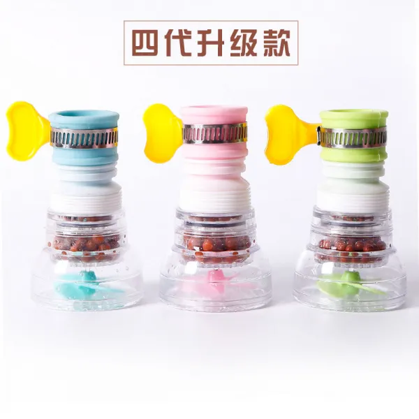 방수 용두사미 만능 수도꼭지 필터 물 튀기기 주방 범용 수돗물 집, 4꽃3룩