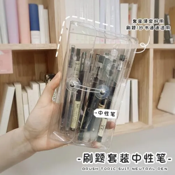 러버펜 삼년 2반 심플 중성펜 솔질함 문제 블랙 05 주사기 뽑기 모자 부드러운수성펜 싸인펜, 솔질함 제목이 뽑히다 모자 7 개 포/0.5mm