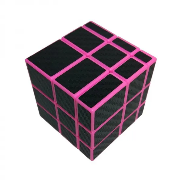 I xun Smooth 3x3x3 불균등 매직 큐브 탄소 섬유 스티커 3x3 미러 퍼즐 큐브 핑크, 상세페이지 참조, 상세페이지 참조