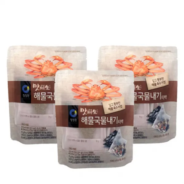 [맛선생] 청정원 해물국물내기 티백 72g, 3봉, 상세설명 참조
