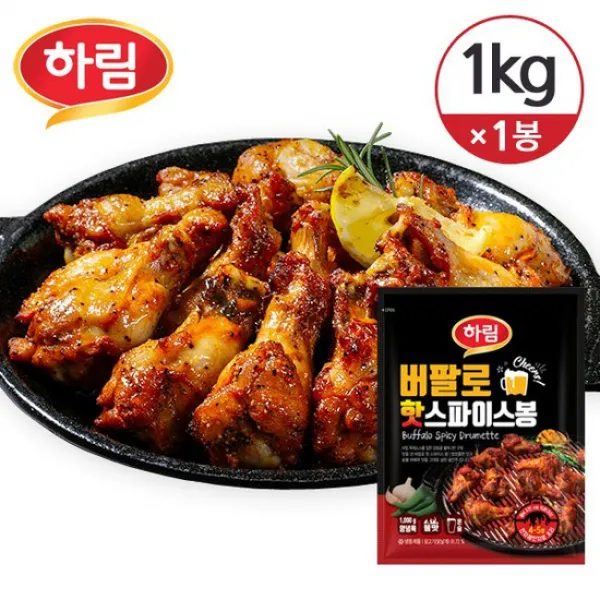  냉동 하림 버팔로 핫스파이스 봉 1kg 대용량 없음 상세설명 참조