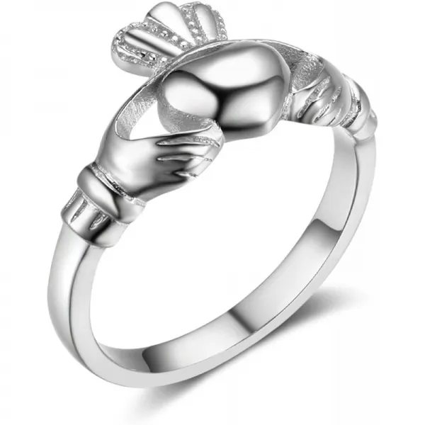 격노 한 보석 S925 순은 아일랜드 숙녀의 Claddagh 반지 크기 6 7 8 9 (8)