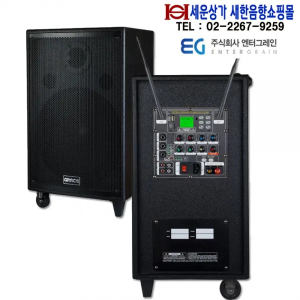 카날스 EG-410 엔터그레인 충전식 400W 출력 200MHz 2채널 블루투수 USB TF CARD 라디오 에코 녹음 뮤트 기능EG410 버스킹 공연 섹소폰연주 집회등, 무선 핸드마이크형+무선 핸드마이크형