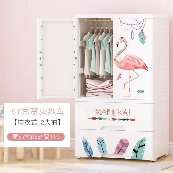 플라스틱수납장 옷장 의류 정리상자 플라스틱 사물함 수납장 더블도어 서랍식, C01-더블도어 옷걸이(상층 더블도어+2단 서랍)