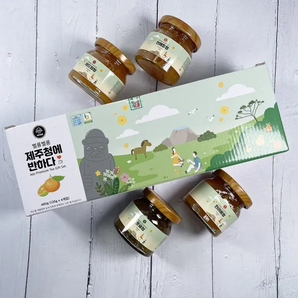벨롱벨롱 제주청에 반하다 120g x 4개 (한라봉청 천혜향청 레드향청 풋귤청)