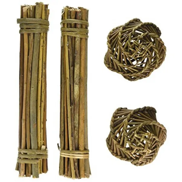 Happypet® Nature First Willow Value Pack 버드 나무 스틱 2 개 And 버드 나무 볼 2 개 작은 동물에게 적 단일옵션