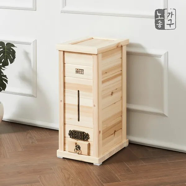 노송가구 호반 편백나무 쌀통 20kg 원목 뒤주 내츄럴