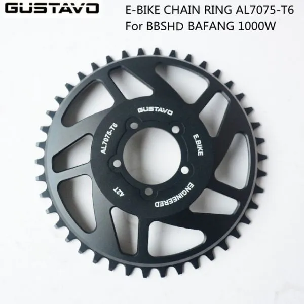 GUSTAVO 전자 자전거 체인 링 BAFANG BBS BBSHD 중반 드라이브 모터에 대 한 모터 휠 42-52T 250W 750W 1000W